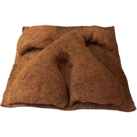 Achtergrondpaneel van kokosvezel met plantenstandaard